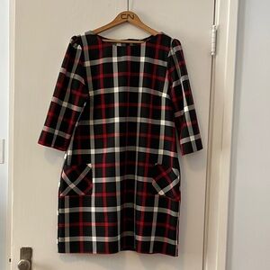 Cute Dorothy Perkins Black and Red Checkered Midi Dress - Like New